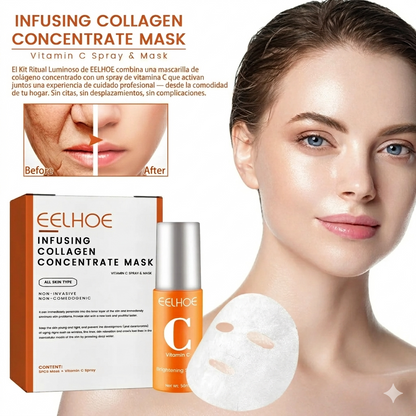 Kit Reparación Facial — Mascarilla de Colágeno Concentrado + Spray Vitamina C · EELHOE